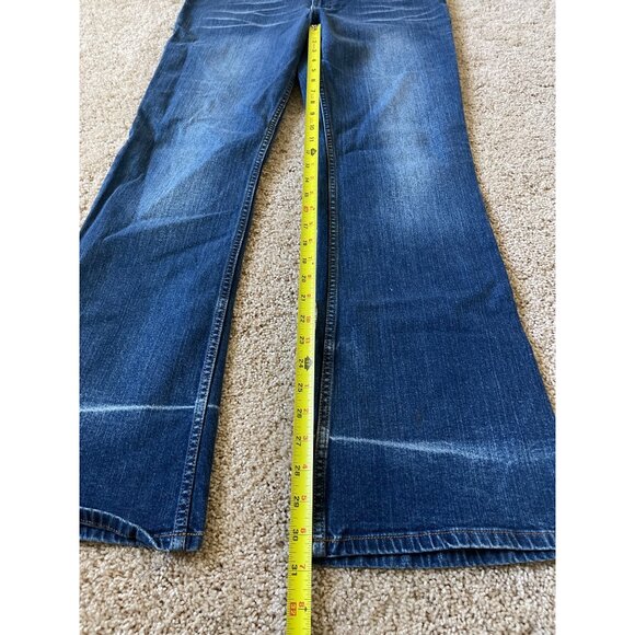 Mossimo Women's Wide Leg Flare Cotton Y2K Jeans Size 11 Blue Low Rise Denim - Picture 4 of 8
